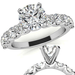 Moissanite U-Shaped Shared-Prong Semi-Eternity Ring, 1.2ct