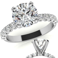 Round Brilliant Moissanite 4-Prong Set Semi-Eternity Ring (0.36ct)