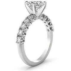 Round Brilliant Moissanite 4-Prong Set Semi-Eternity Ring (0.60ct)