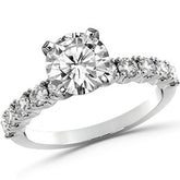 Round Brilliant Moissanite 4-Prong Set Semi-Eternity Ring (0.60ct)