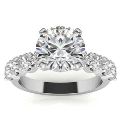 Round Brilliant Moissanite 4-Prong Set Semi-Eternity Ring, 1.2ct