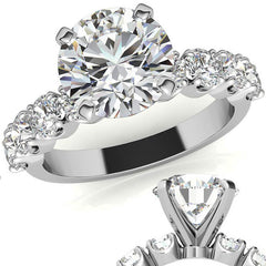 Round Brilliant Moissanite 4-Prong Set Semi-Eternity Ring, 1.2ct