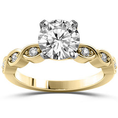 Round Brilliant Moissanite Infinity Style Semi-Eternity Ring (0.12ct)