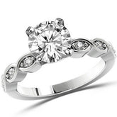 Round Brilliant Moissanite Infinity Style Semi-Eternity Ring (0.12ct)
