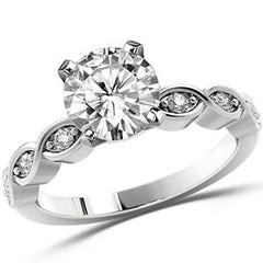 Round Brilliant Moissanite Infinity Style Semi-Eternity Ring (0.12ct)