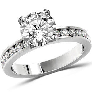 Round Brilliant Moissanite Channel Set Semi-Eternity Ring (0.42ct)
