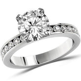Round Brilliant Moissanite Channel Set Semi-Eternity Ring (0.42ct)
