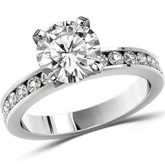 Round Brilliant Moissanite Channel Set Semi-Eternity Ring (0.42ct)
