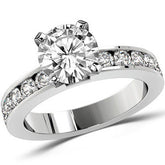 Round Brilliant Moissanite Channel Set Semi-Eternity Ring (0.72ct)