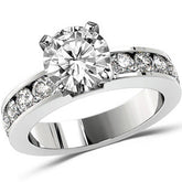 Round Brilliant Moissanite Channel Set Semi-Eternity Ring, 1ct