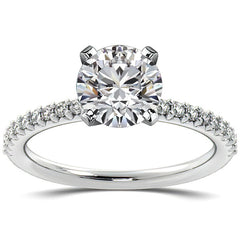 Round Brilliant Moissanite Shared-Prong Semi-Eternity Ring (0.20ct)