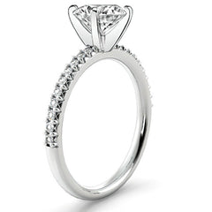 Round Brilliant Moissanite Shared-Prong Semi-Eternity Ring (0.20ct)