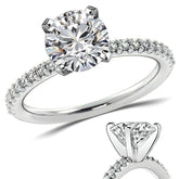 Round Brilliant Moissanite Shared-Prong Semi-Eternity Ring (0.20ct)