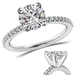 Round Brilliant Moissanite Shared-Prong Semi-Eternity Ring (0.20ct)