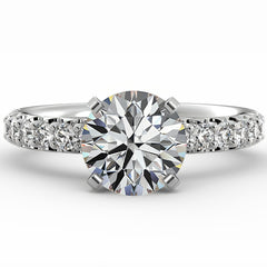 Round Brilliant Moissanite Shared-Prong Semi-Eternity Ring (0.42ct)