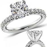 Round Brilliant Moissanite Shared-Prong Semi-Eternity Ring (0.42ct)