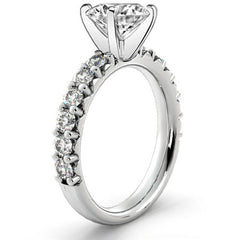 Round Brilliant Moissanite Shared-Prong Semi-Eternity Ring (0.72ct)