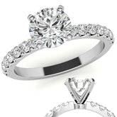 Round Brilliant Moissanite Shared Prong Semi-Eternity Ring (0.42ct)