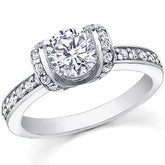 Round Ribbon Moissanite Engagement Ring
