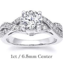 Round Brilliant Moissanite Engagement Ring