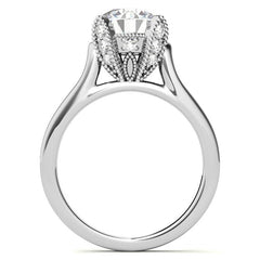 Round Antique Tulip Moissanite Engagement Ring