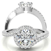 Round Bypass Style Moissanite Engagement Ring