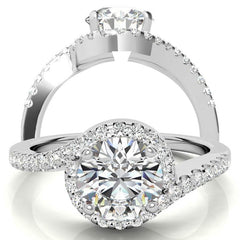 Round Bypass Style Moissanite Engagement Ring