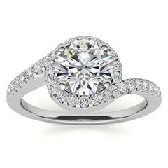 Round Bypass Style Moissanite Engagement Ring