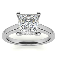 Princess Encircled Moissanite Engagement Ring