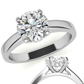 Round Encircled Moissanite Engagement Ring