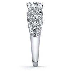 Round Antique Moissanite Engagement Ring