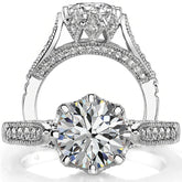 Round Antique Moissanite Engagement Ring