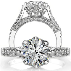 Round Antique Moissanite Engagement Ring