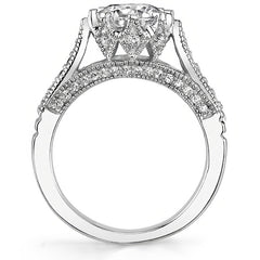 Round Antique Moissanite Engagement Ring