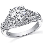Double Prong Antique Moissanite Engagement Ring
