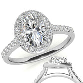 Embrace Oval Halo Moissanite Engagement Ring