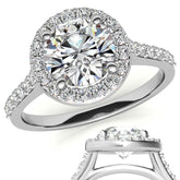 Embrace Round Halo Moissanite Engagement Ring