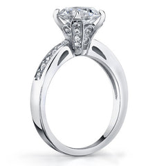 Round Pave Style Moissanite Engagement Ring