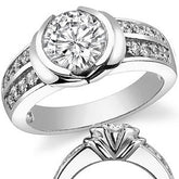 Semi-Bezel Modern Round Brilliant Moissanite Engagement Ring