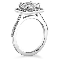 Princess Halo Moissanite Engagement Ring