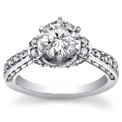 Round Brilliant Moissanite Woven Engagement Ring Setting 0.36ct
