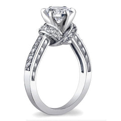 Round Brilliant Moissanite Woven Engagement Ring Setting 0.36ct