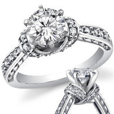 Round Brilliant Moissanite Woven Engagement Ring Setting 0.36ct
