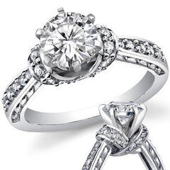 Round Brilliant Moissanite Woven Engagement Ring Setting 0.36ct