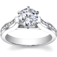 Round Brilliant Moissanite Cathedral Engagement Ring Setting 0.32ct