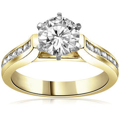 Round Brilliant Moissanite Cathedral Engagement Ring Setting 0.32ct