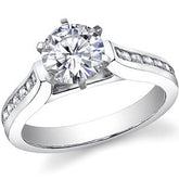 Round Brilliant Moissanite Cathedral Engagement Ring Setting 0.32ct