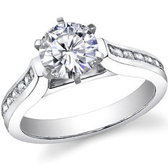 Round Brilliant Moissanite Cathedral Engagement Ring Setting 0.32ct