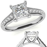 Princess cut Moissanite Engagement Ring