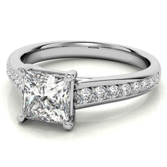 Princess cut Moissanite Engagement Ring